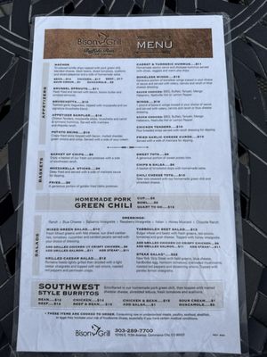 Menu photo 2 The Bison Grill Commerce City, CO