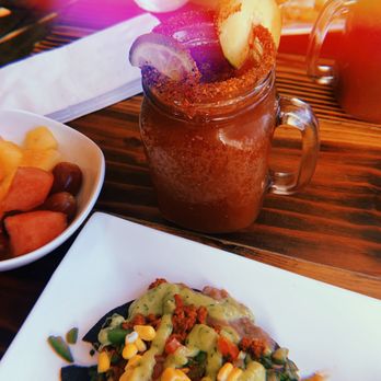 Tostadas - Vegan tostada, side of fruit, and michelada - Breakfast & Brunch Near Me - San Jose, California Tostadas - Vegan tostada, side of fruit, and michelada - Breakfast & Brunch Near Me - San Jose, California