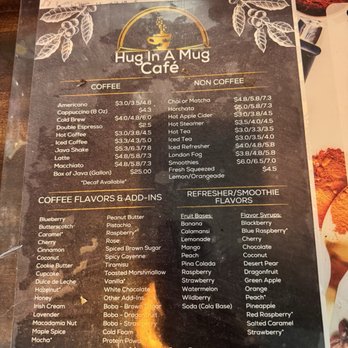 Hug in a Mug Cafe - Menu - Coffee & Tea Near Me - Weissport, Pennsylvania