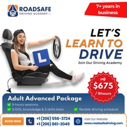 Roadsafe Driving Academy - Ready to hit the road with confidence? Our Adult Advanced Package is here to take your driving skills to the next level!