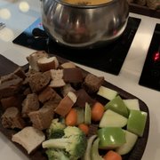 Photo of The Melting Pot - Pittsburgh, PA, United States. Wow on cheddar fondue