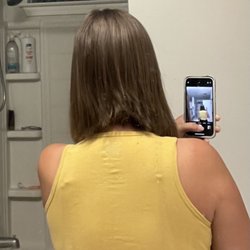Hair by Love Salon - The back of my hair they just didn't know how to fix and continued to cut into an upside down V