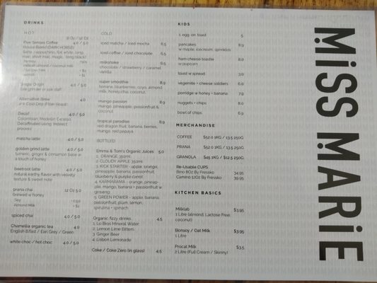 Menu photo 1 Miss Marie Cafe Rosanna, VIC