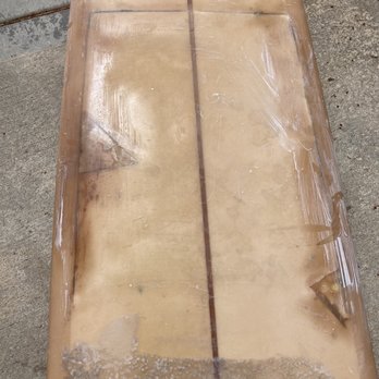 LBs Custom Surfboard Repair - Rushed Frankenstein delam fix (round 1) - Surfing Near Me