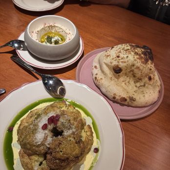 Zon Zon - Cauliflower and regular hummus - Mediterranean Near Me - Dallas, Texas