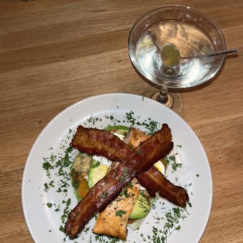 Moxies - Salmon Cobb salad - Lounges Near Me - Miami, Florida Moxies - Salmon Cobb salad - Lounges Near Me - Miami, Florida