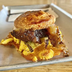 Gomez BBQ - Brisket breakfast sammie special
