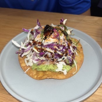 Yellowbelly - Salmon tostada - New American Near Me - St. Louis, Missouri Yellowbelly - Salmon tostada - New American Near Me - St. Louis, Missouri