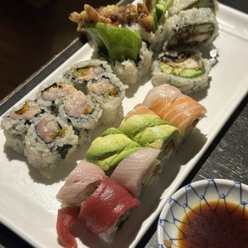 Sushi Yasaka - Rainbow roll and Yellowtail #45 - Japanese Near Me - New York, New York