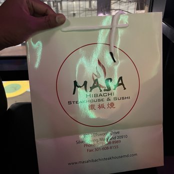 Masa Hibachi Steakhouse & Sushi - Doggy bag was cool though - Japanese Near Me - Silver Spring, Maryland Masa Hibachi Steakhouse & Sushi - Doggy bag was cool though - Japanese Near Me - Silver Spring, Maryland