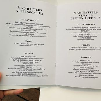 Mad Hatters Afternoon Tea - Menu - Coffee & Tea Near Me - London, XGL Mad Hatters Afternoon Tea - Menu - Coffee & Tea Near Me - London, XGL