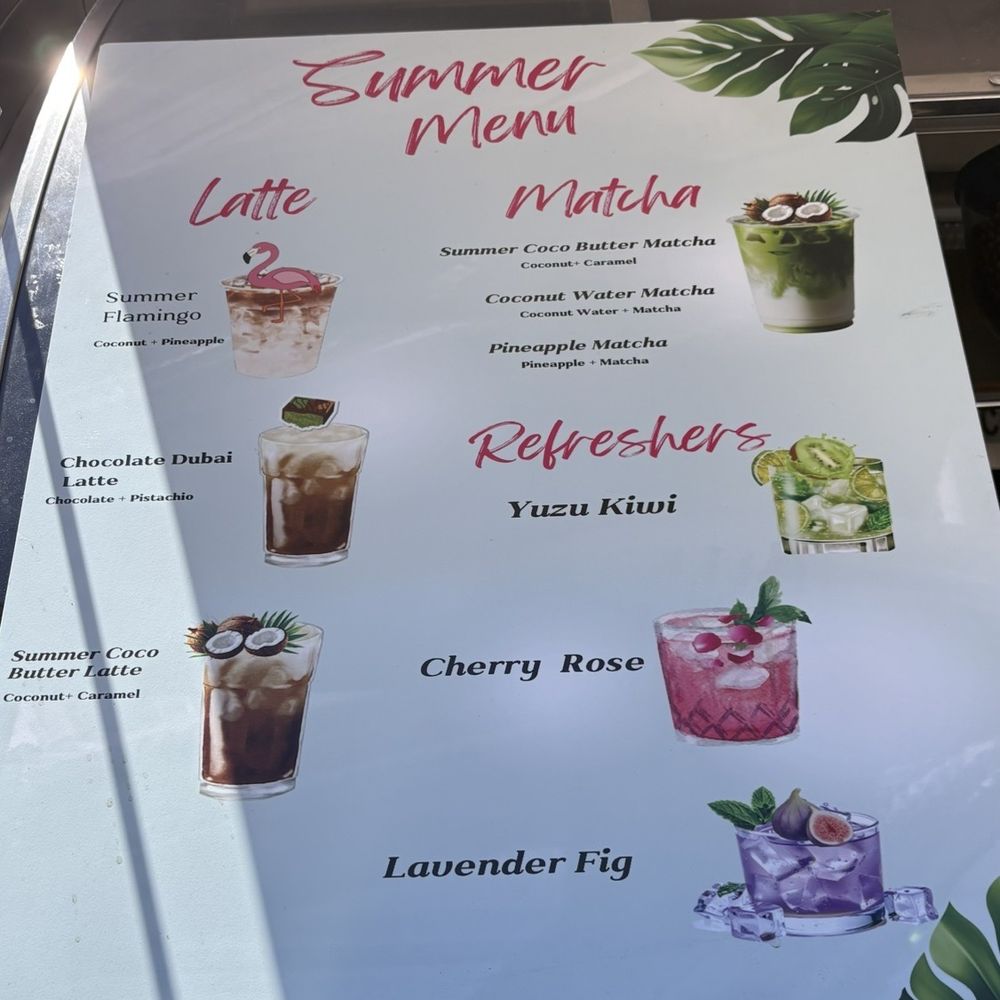 Pink Petals Mobile Cafe - Summer Menu - Coffee & Tea Near Me