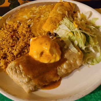 Mexican house - Chimichanga and enchilada combi - Mexican Near Me - Meeker, Colorado Mexican house - Chimichanga and enchilada combi - Mexican Near Me - Meeker, Colorado