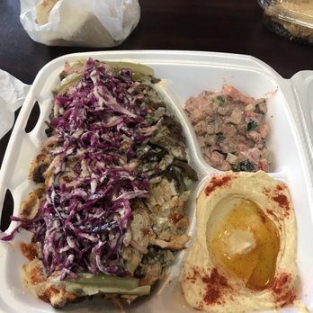 Yaba Mediterranean Grill - Chicken & Beef Shawarma bowl w/Jerusalem salad and hummus. - Mediterranean Near Me - Greenville, North Carolina Yaba Mediterranean Grill - Chicken & Beef Shawarma bowl w/Jerusalem salad and hummus. - Mediterranean Near Me - Greenville, North Carolina