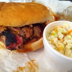 Al's Bar-B-Q - Jumbo BBQ sammich and Cole slaw!
