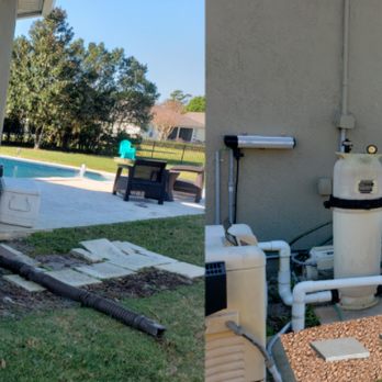 Lawn Crazy - two different views of a pool - Landscaping Near Me Lawn Crazy - two different views of a pool - Landscaping Near Me