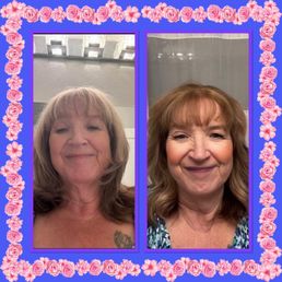 Before on the left side and after Naomi did my hair on the right. Thank God for such a talented hairstylist.