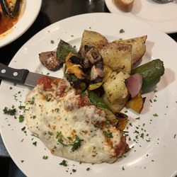 Andiamo Italian Restaurant - Veal parmigiana with potatoes and veggies