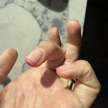 Nailspa Excel - Chips to both the outer edge of my pinky and my middle finger. Less than 24hrs after getting them done. - Nail Salons Near Me - La Verne, California