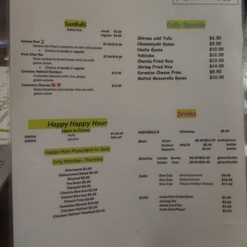 Ramen Manichi - Menu as of 11/2025 - Ramen Near Me - Honolulu, Hawaii