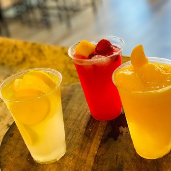 Nutricion SR - three drinks on a wooden tray - Juice Bars & Smoothies Near Me - San Mateo, California