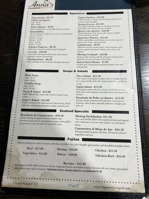 Menu photo 2 Anna's Mexican Grill Colleyville, TX Menu photo 2 Anna's Mexican Grill Colleyville, TX