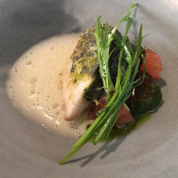 Smyth - Shima aji, fish sauce, butter, grilled lettuces and seaweed, citrus - New American Near Me - Chicago, Illinois