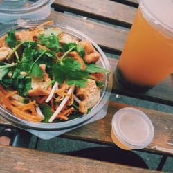 Boguette - Tofu Salad and Passionfruit Bubble Tea