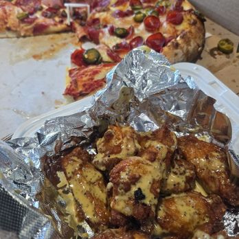 The Next Slice - 1/2 & 1/2 Angry New Yorker & Meatlovers Pizza. Lemon pepper Wings - Pizza Near Me - Murrieta, California The Next Slice - 1/2 & 1/2 Angry New Yorker & Meatlovers Pizza. Lemon pepper Wings - Pizza Near Me - Murrieta, California