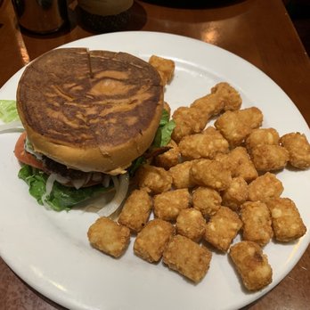 Homeskillet - Burger with tater tots (add. $1.50) - Breakfast & Brunch Near Me - Alameda, California Homeskillet - Burger with tater tots (add. $1.50) - Breakfast & Brunch Near Me - Alameda, California