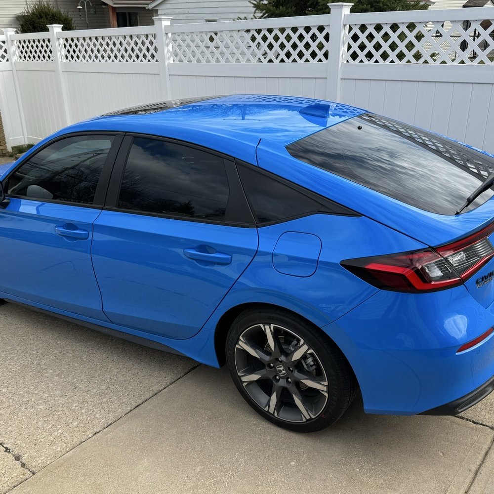 Tint Pros - 2026 Honda Civic Hybrid Hatchback Boost Blue - Car Window Tinting Near Me - Cleveland, Ohio Tint Pros - 2026 Honda Civic Hybrid Hatchback Boost Blue - Car Window Tinting Near Me - Cleveland, Ohio