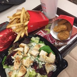Wendy's - Hubz burger & fries with my apple pecan salad