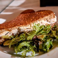 High Octane Coffee Creamery & Eatery - Half Thanksgiving sandwich with salad, plated at home. Mmmmmm