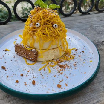 Motto Tea Cafe - Velvet Pumpkin Soufflé Pancakes with a little ice-cream under the topping - Bubble Tea Near Me - San Gabriel, California Motto Tea Cafe - Velvet Pumpkin Soufflé Pancakes with a little ice-cream under the topping - Bubble Tea Near Me - San Gabriel, California