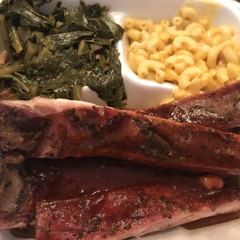 Full Moon BBQ - Bbq Ribs with collard greens and macaroni and cheese - Barbeque Near Me - Birmingham, Alabama