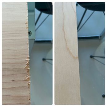 Lowe's Home Improvement - The left wood was cut by someone else at the different store and the right wood was cut by Jay at this Lowe's. - Hardware Stores Near Me - Palm Springs, California Lowe's Home Improvement - The left wood was cut by someone else at the different store and the right wood was cut by Jay at this Lowe's. - Hardware Stores Near Me - Palm Springs, California