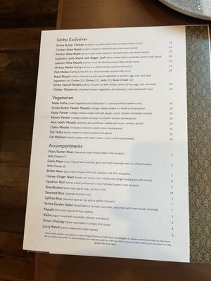 Menu photo 3 Siṃha Indian Kitchen & Bar Providence, RI