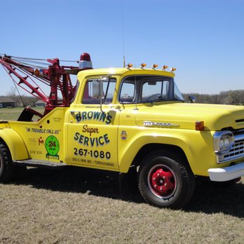 Brown's Towing and Super Service - The '60', was the first truck purchased by Brown's Super Service. Now a parade and show truck. - Towing Near Me - Topeka, Kansas Brown's Towing and Super Service - The '60', was the first truck purchased by Brown's Super Service. Now a parade and show truck. - Towing Near Me - Topeka, Kansas