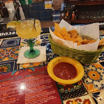 Corazón Mexicano Cantina - Texas Margarita and complementary chips and salsa - Mexican Near Me - Marietta, Georgia