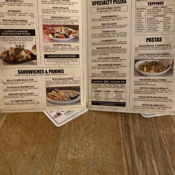 Capone's Coal Fired Pizza - Inside of menu - Pizza Near Me - Fort Myers, Florida Capone's Coal Fired Pizza - Inside of menu - Pizza Near Me - Fort Myers, Florida