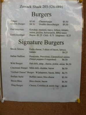 Menu photo 2 Zawack Shack Ridgefield, CT