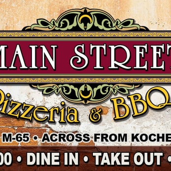 Main Street Pizzeria & BBQ - a brick wall with a sign that says main street pizzeria and bbq - Pizza Near Me - Hale, Michigan Main Street Pizzeria & BBQ - a brick wall with a sign that says main street pizzeria and bbq - Pizza Near Me - Hale, Michigan