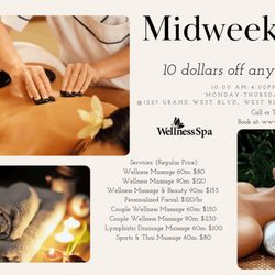 Wellness Spa - Katy - 10$ off Monday to Thursday. From 10 am-4pm