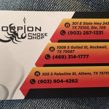 Scorpion Smoke Shop - I was surprised to see that they have 3 locations! - Vape Shops Near Me - Rockwall, Texas Scorpion Smoke Shop - I was surprised to see that they have 3 locations! - Vape Shops Near Me - Rockwall, Texas