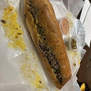 Forefathers - Large Cheesesteak with Cheese Wiz, Jalapeños, Onions. Cherry Peppers - Salad Near Me - Chandler, Arizona