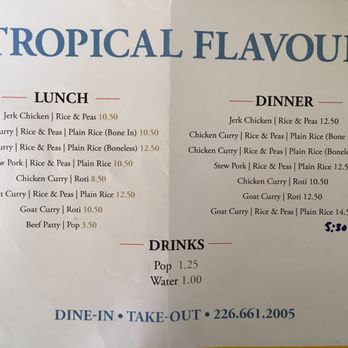 Tropical Flavour - Menu - Caribbean Near Me - Saint Marys, Ontario Tropical Flavour - Menu - Caribbean Near Me - Saint Marys, Ontario