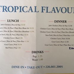 Tropical Flavour - Menu