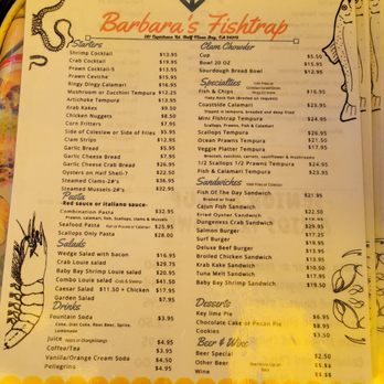 Barbara's Fishtrap - Regular Menu - Seafood Near Me - Half Moon Bay, California Barbara's Fishtrap - Regular Menu - Seafood Near Me - Half Moon Bay, California