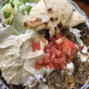 The Halal Guys - Chicken and beef gyro regular platter with hummus - Halal Near Me - Springfield, Virginia The Halal Guys - Chicken and beef gyro regular platter with hummus - Halal Near Me - Springfield, Virginia