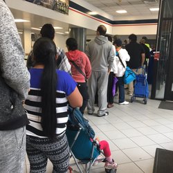 US Post Office - The line went towards the back of the post office to pick up packages.